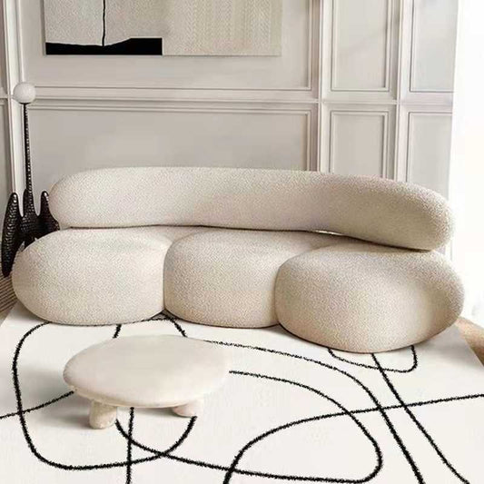 Three-seater boucle sofa