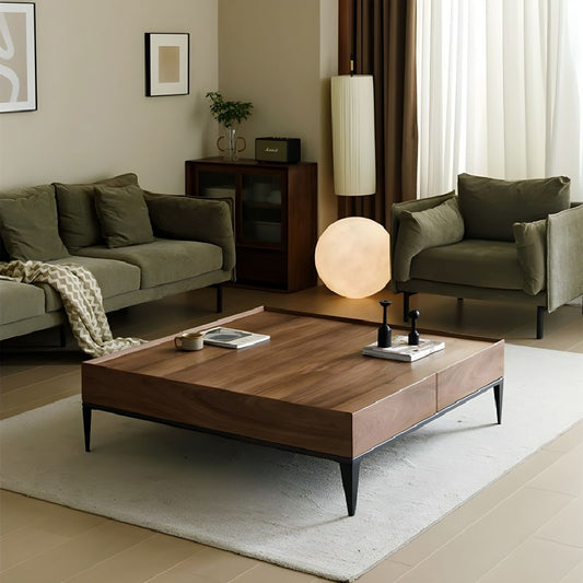 Modern coffee table with storage drawers