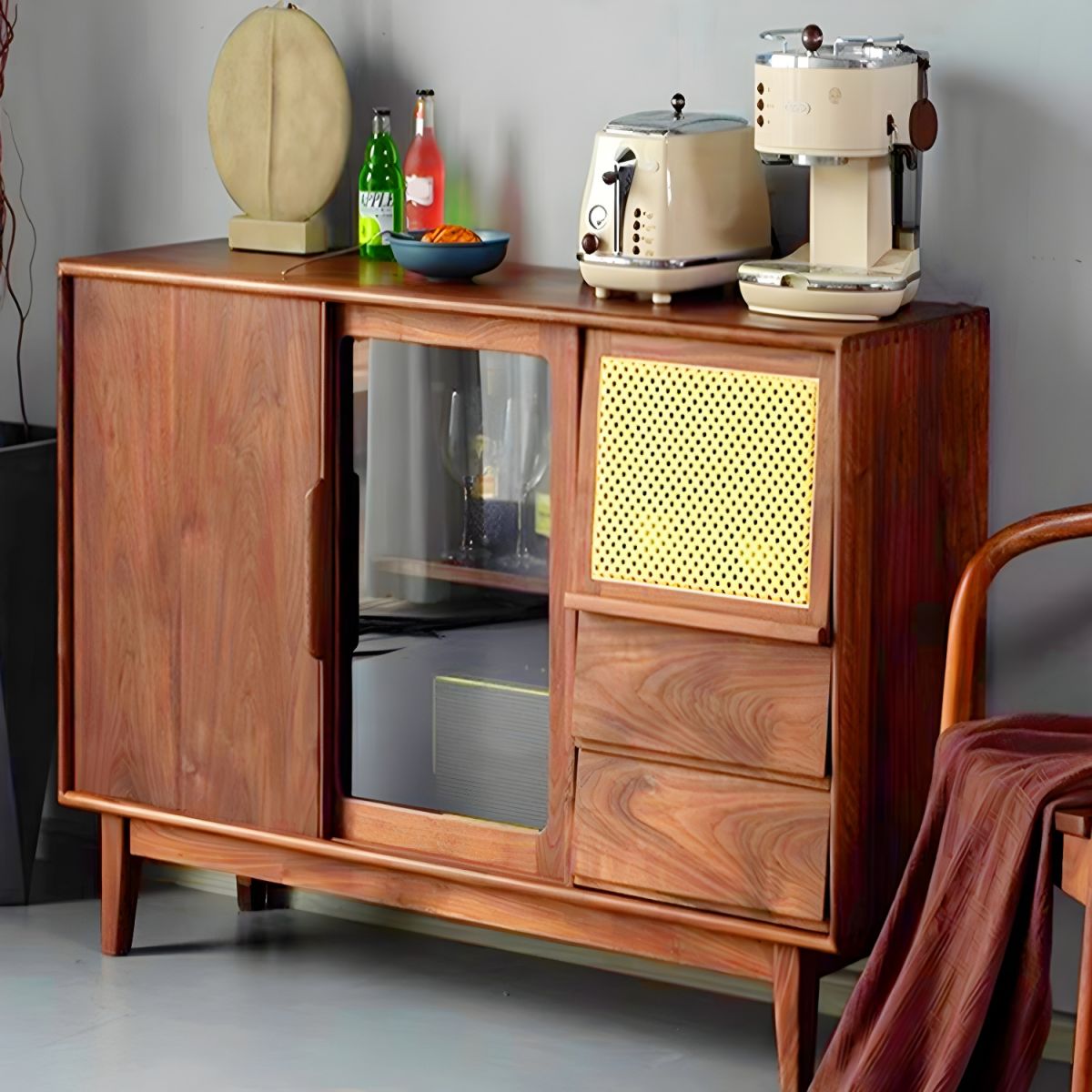 Wooden buffet with attractive details