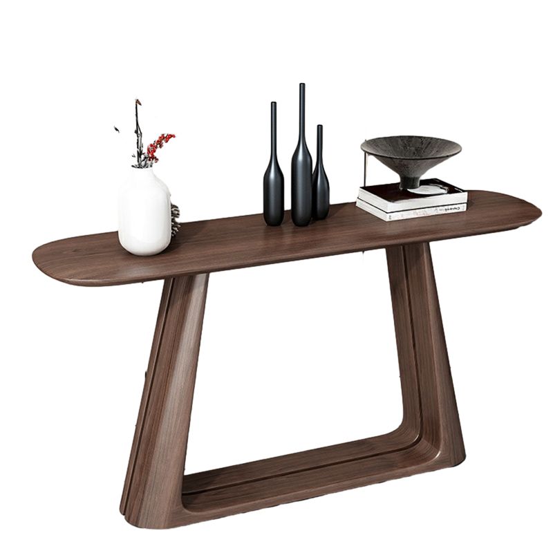 كونسول خشب باللون البني