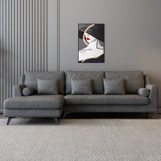 Simple L-shaped corner sofa
