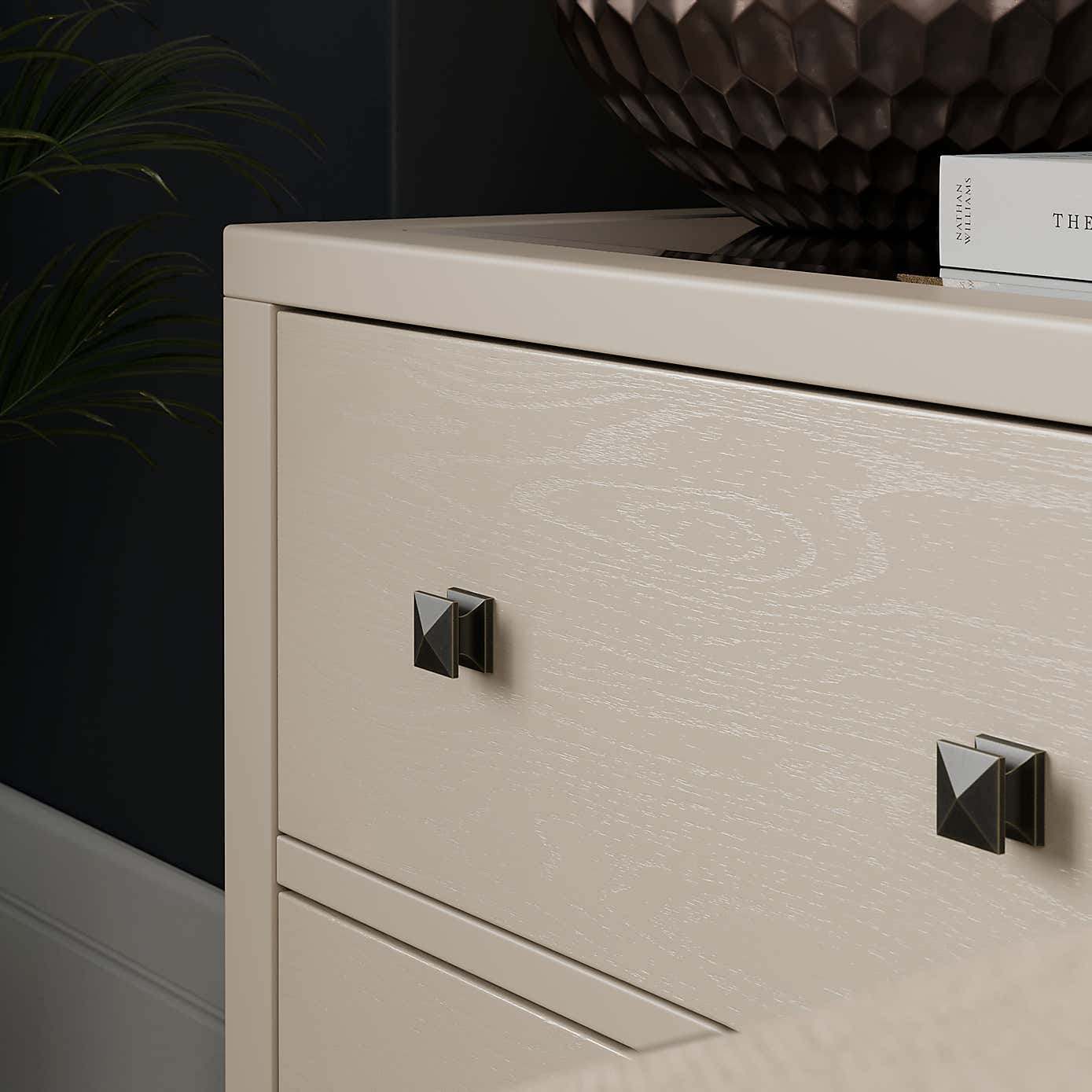 A distinctively designed chest of drawers