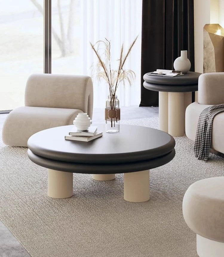 Round coffee table set