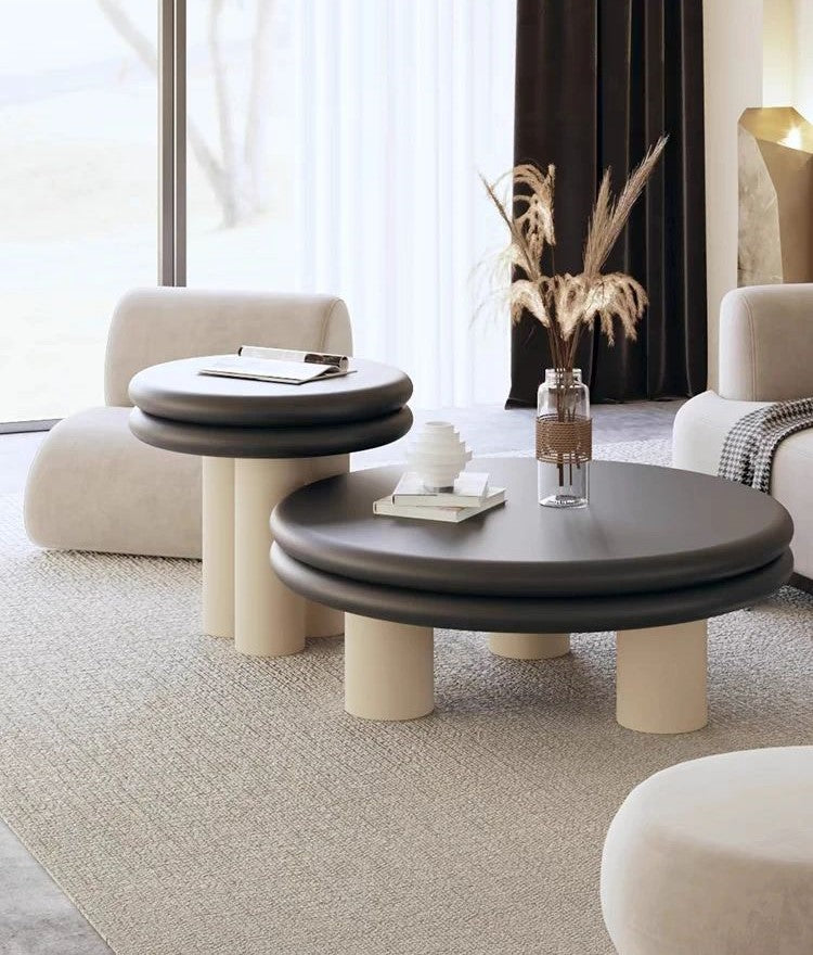 Round coffee table set