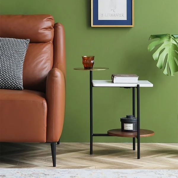 Side table with distinctive surfaces