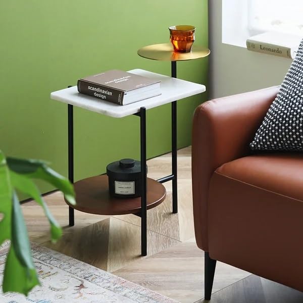Side table with distinctive surfaces