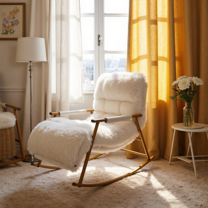 fur rocking recliner chair