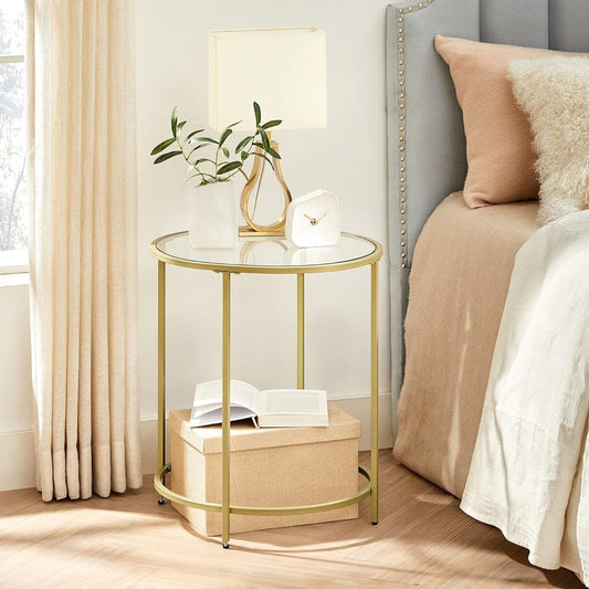 side table with glass top