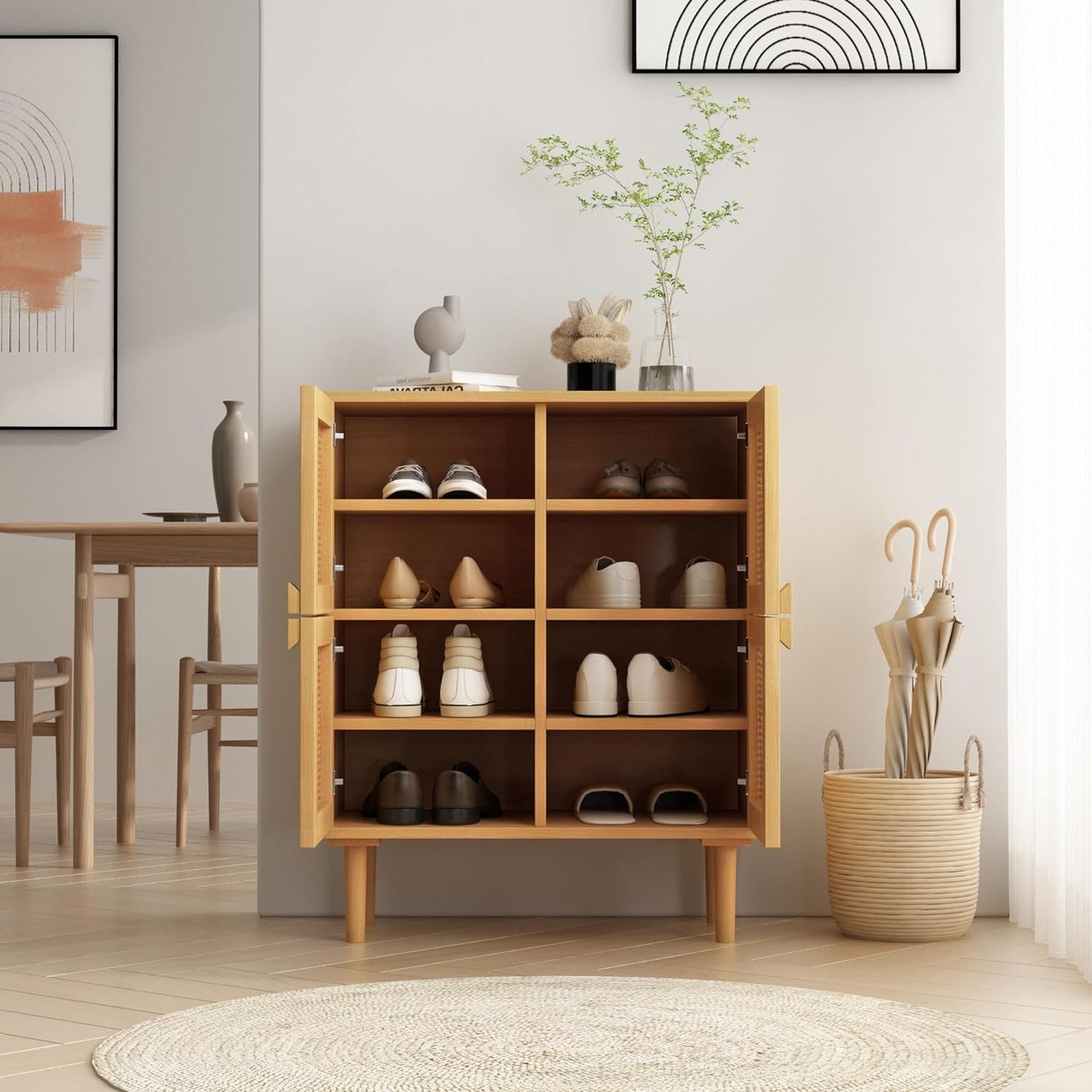 wooden shoe cabinet