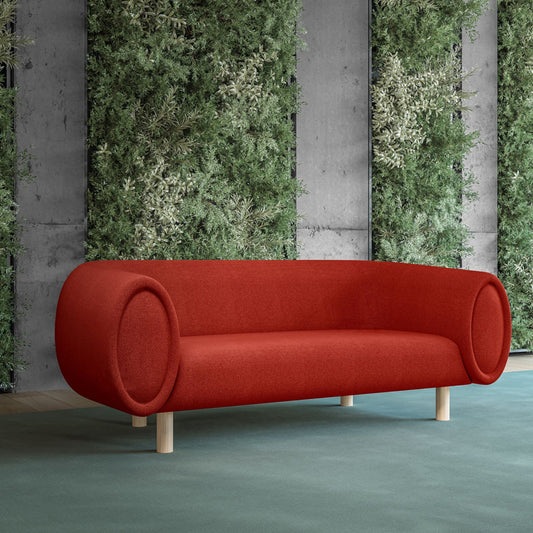 sofa with round armrests