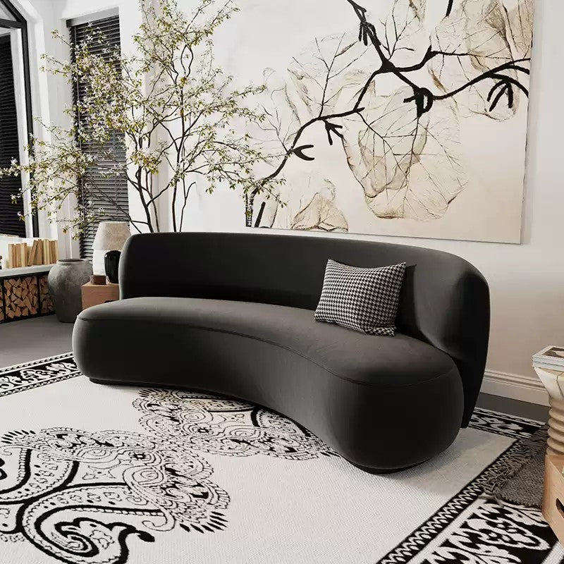 elegant curved sofa