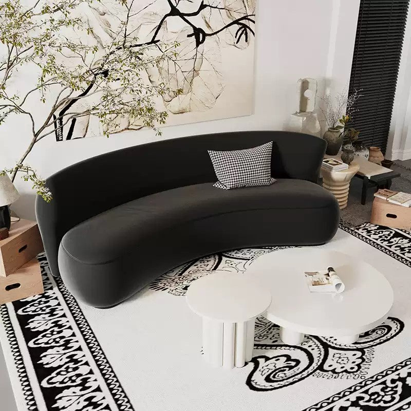 elegant curved sofa