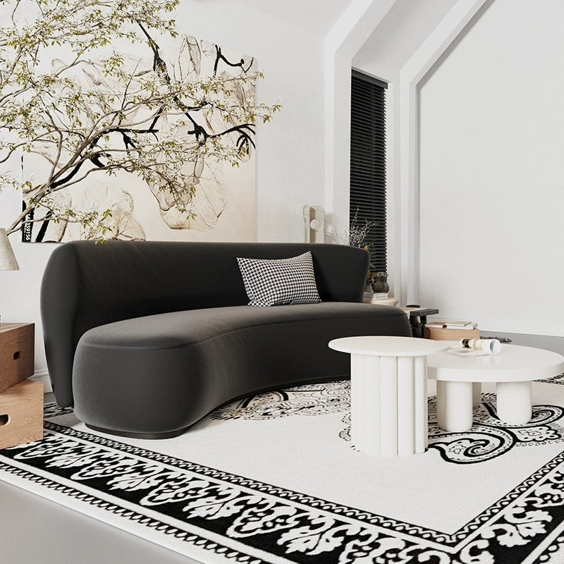 elegant curved sofa