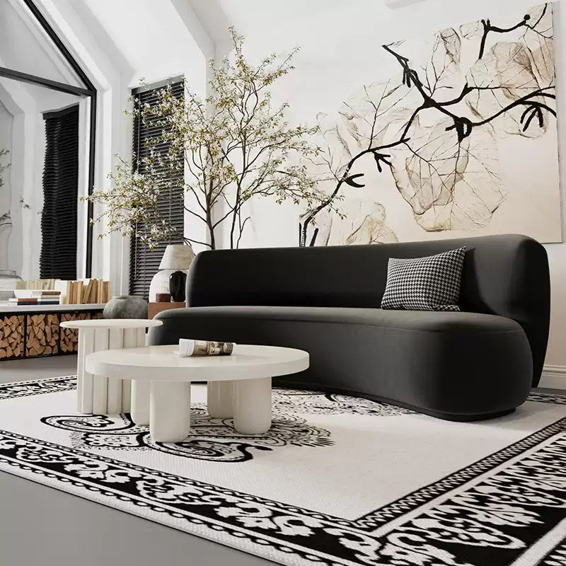 elegant curved sofa
