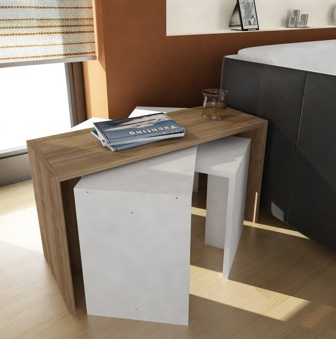 طقم طاولات جانبية بتصميم متداخل