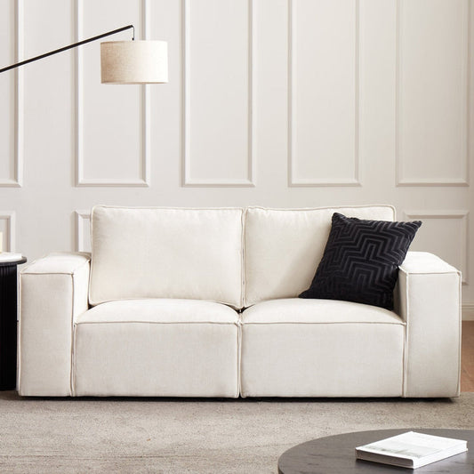 A sofa with a distinctive contemporary design