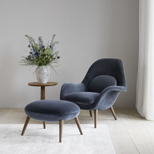 Modern chair with footrest