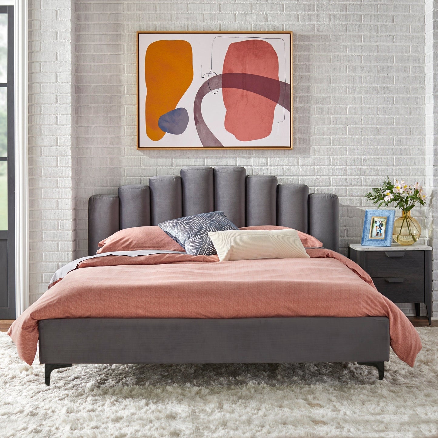 modern queen bed