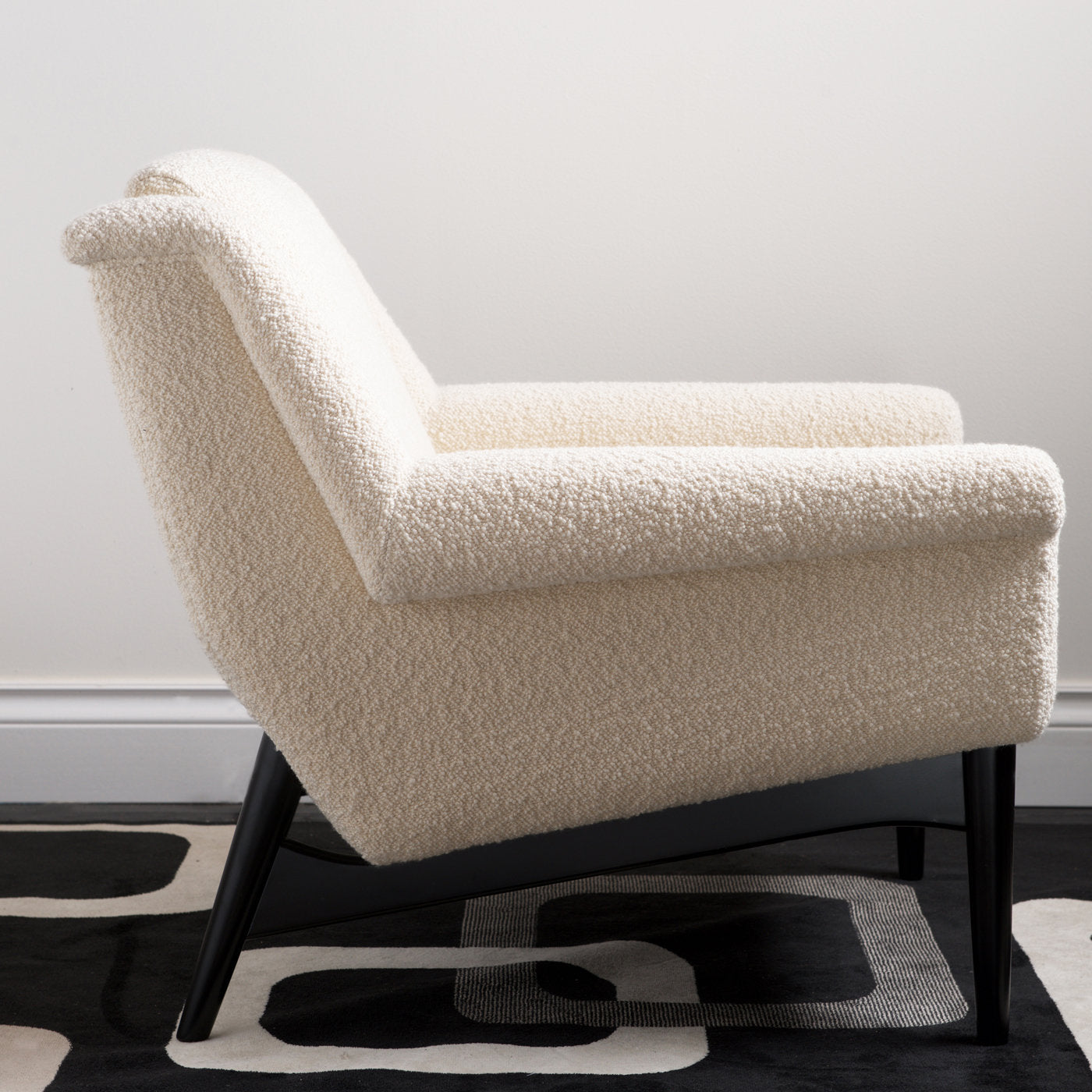 A chair with a distinctive geometric design