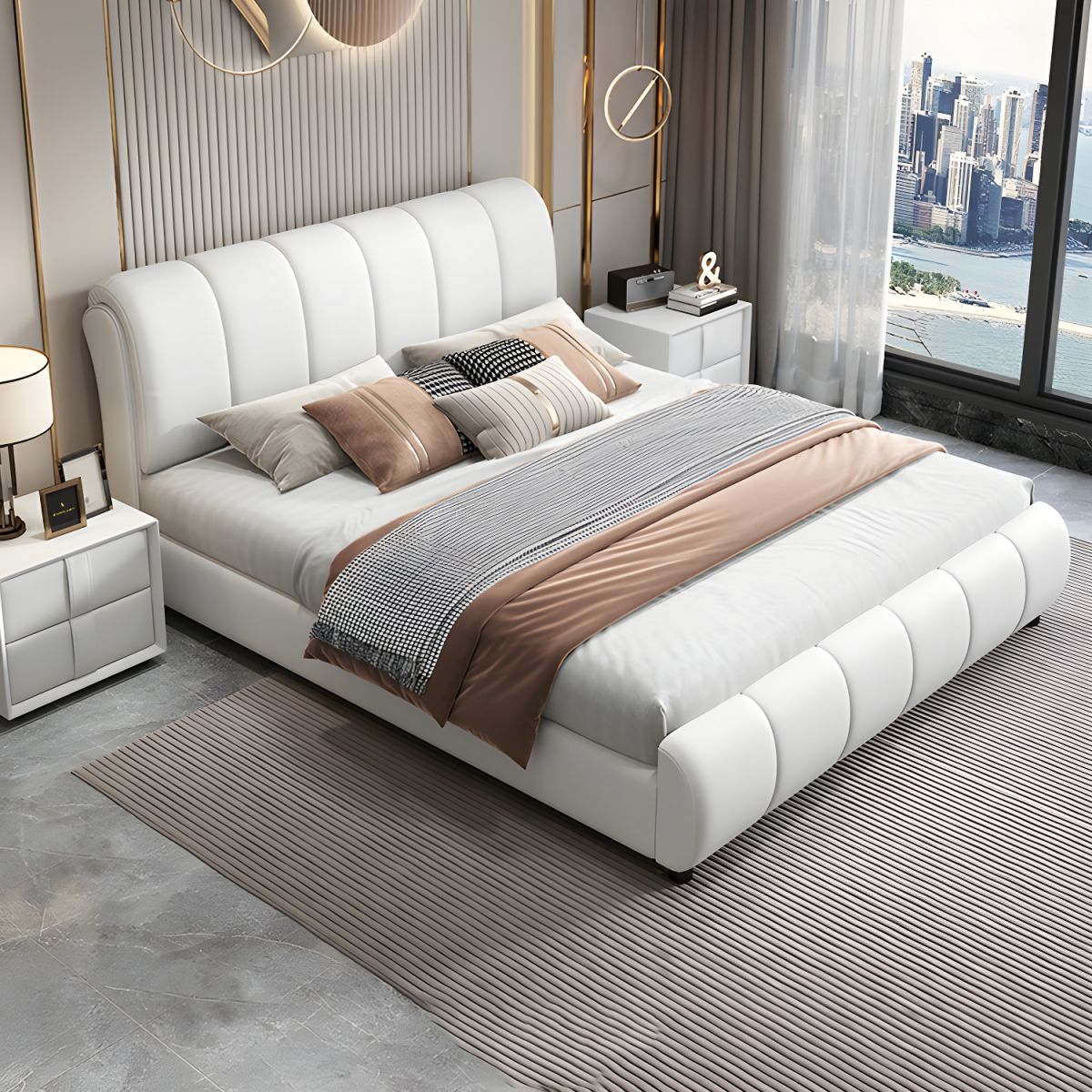 distinctive striped bed