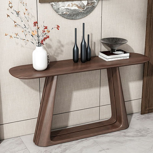 كونسول خشب باللون البني
