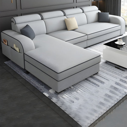 Corner sofa with luxurious velvet fabric