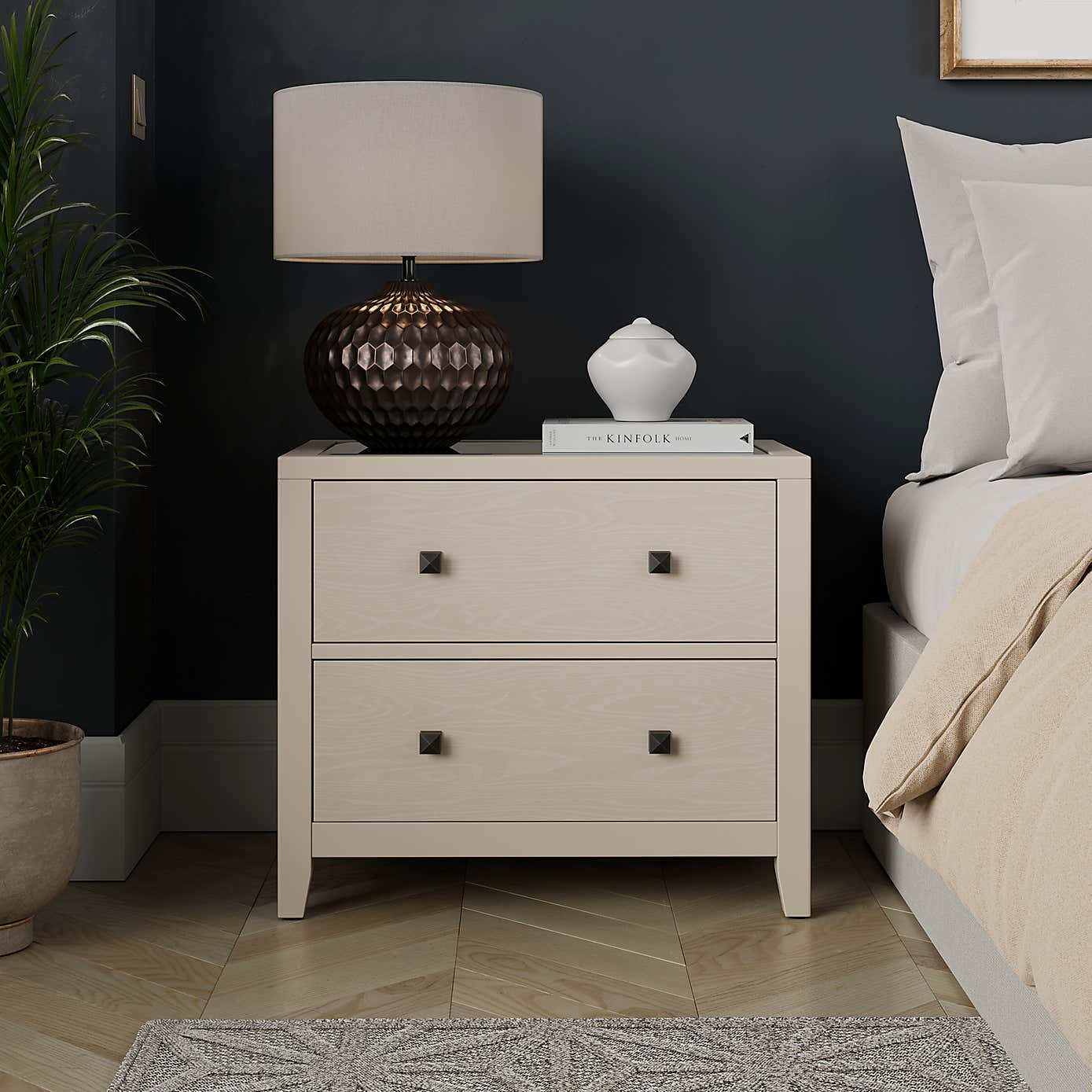 A distinctively designed chest of drawers