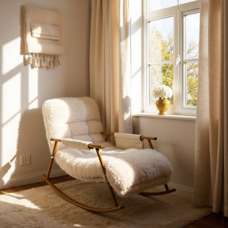 fur rocking recliner chair