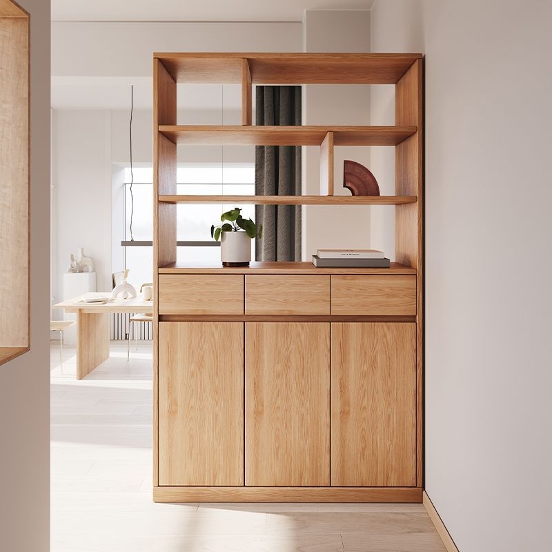 wall partition with cabinet 