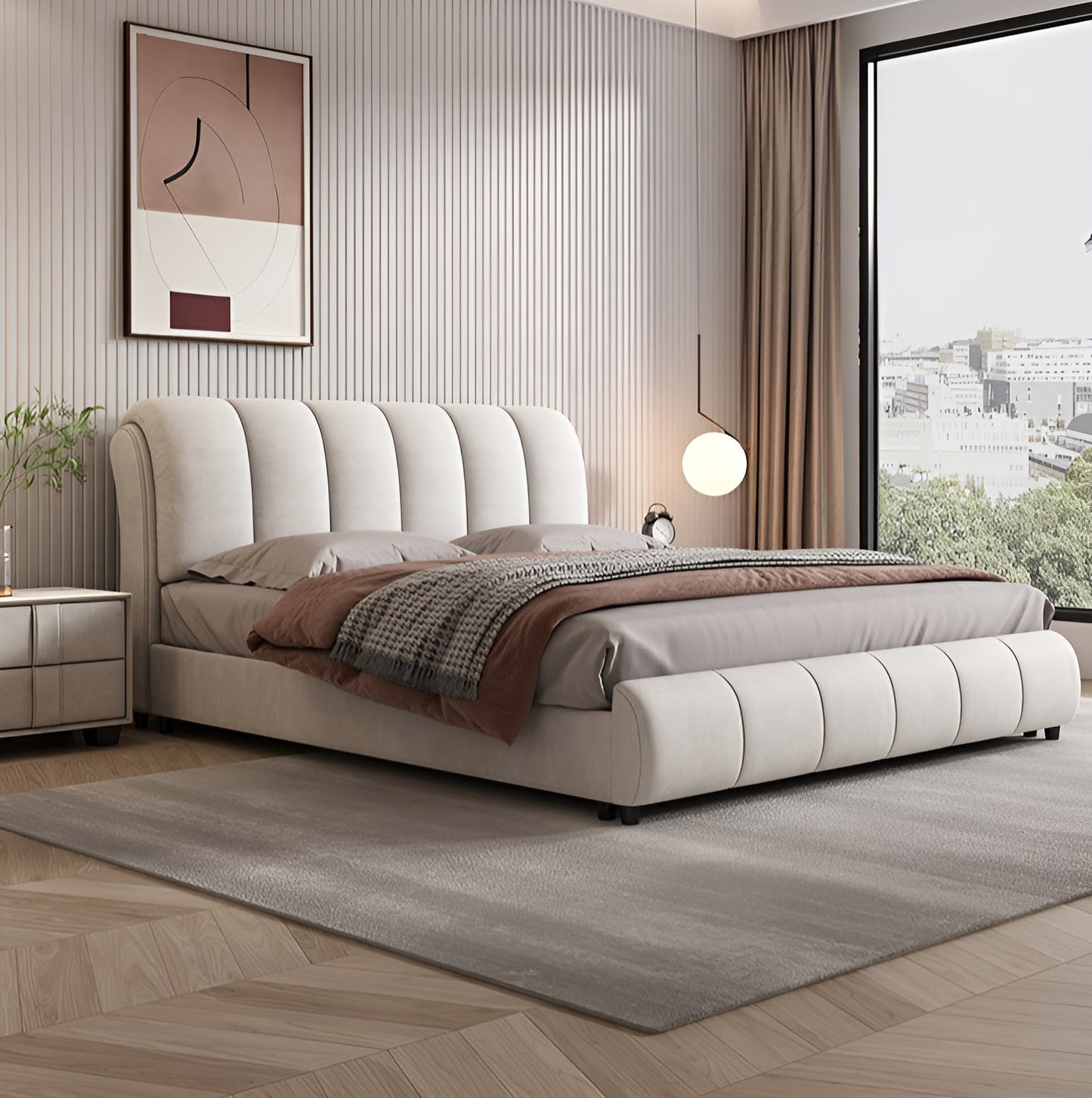 distinctive striped bed