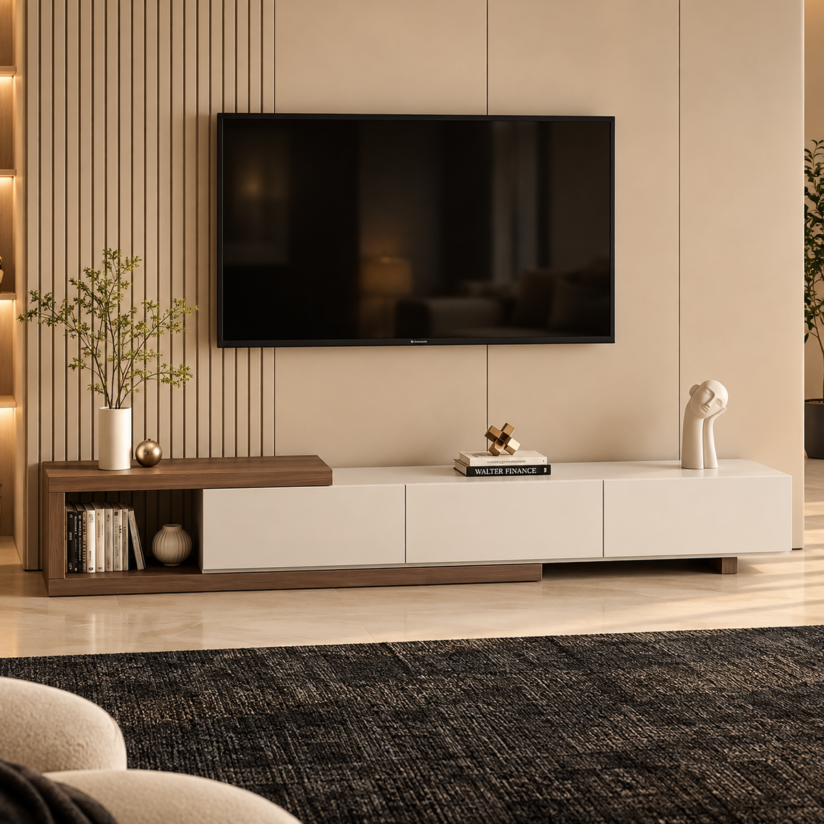 TV table with a modern touch