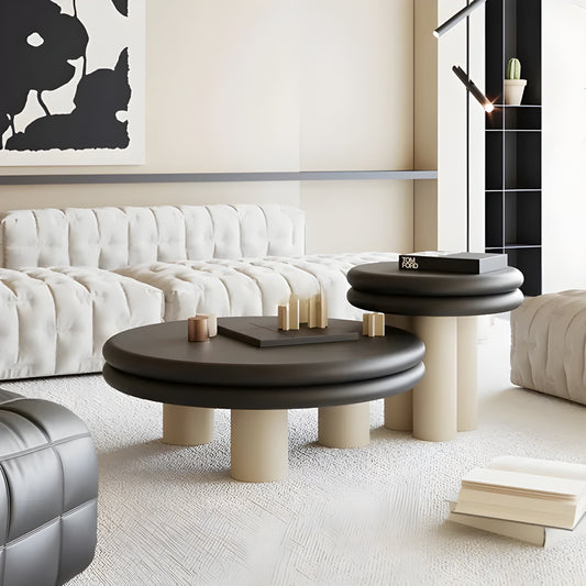 Round coffee table set