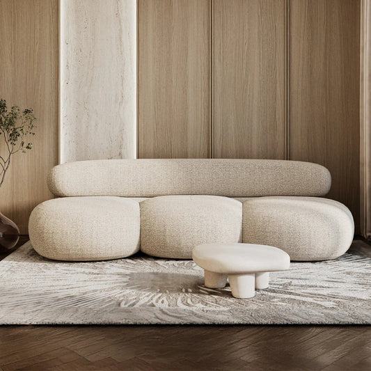 Three-seater boucle sofa