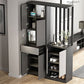 wall partition with cabinet
